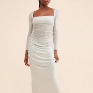 ANTHROPOLOGIE NUULY X AFRM SOFI FOIL MESH DRESS